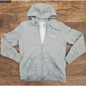Disneyland Resort Hoodie Sweater Small Zip Sherpa Embroidered Grey Mickey Mouse